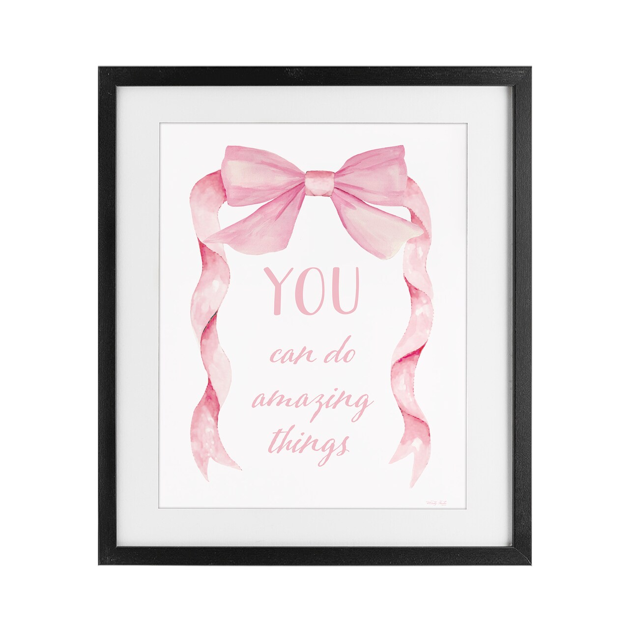 Stupell Industries Feminine Encouragement Ribbon Framed Print Under Glass, design by Cindy Jacobs